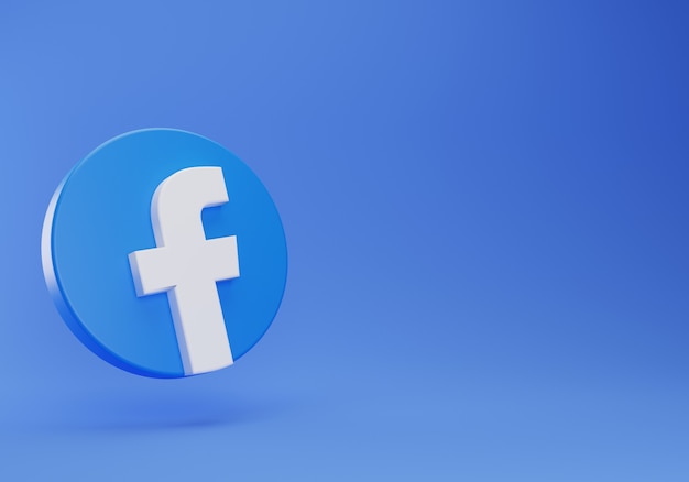 3d facebook floating logo minimal simple design template