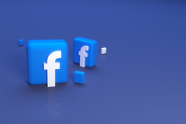 3D значок Facebook