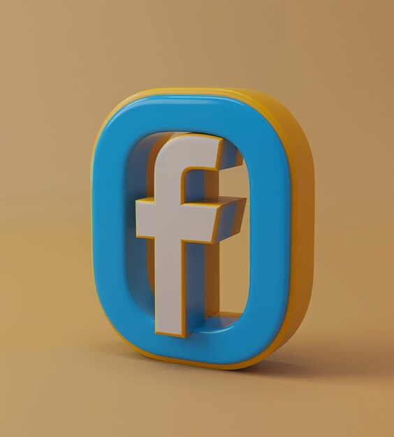 3d facebook logo icon illustration