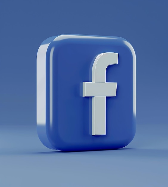 3d Facebook logo icon illustration