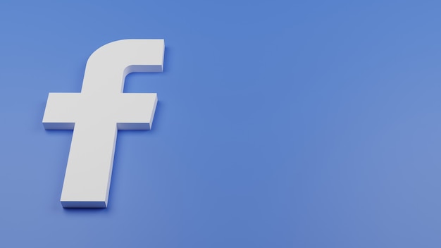 3d facebook logo pictogram achtergrond kopie ruimte