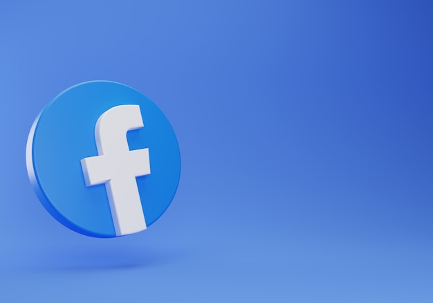 3d facebook zwevend logo minimaal eenvoudig ontwerpsjabloon
