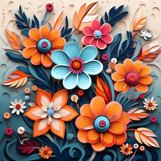 3d fall floral with interchanged lines