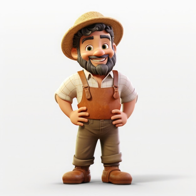 3D Farmer Mascot Character