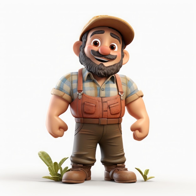 Foto personaggio 3d farmer mascot