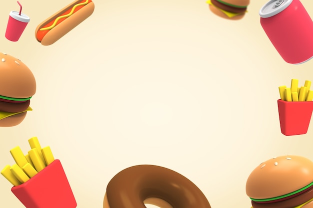 3D Fast Food Background-03