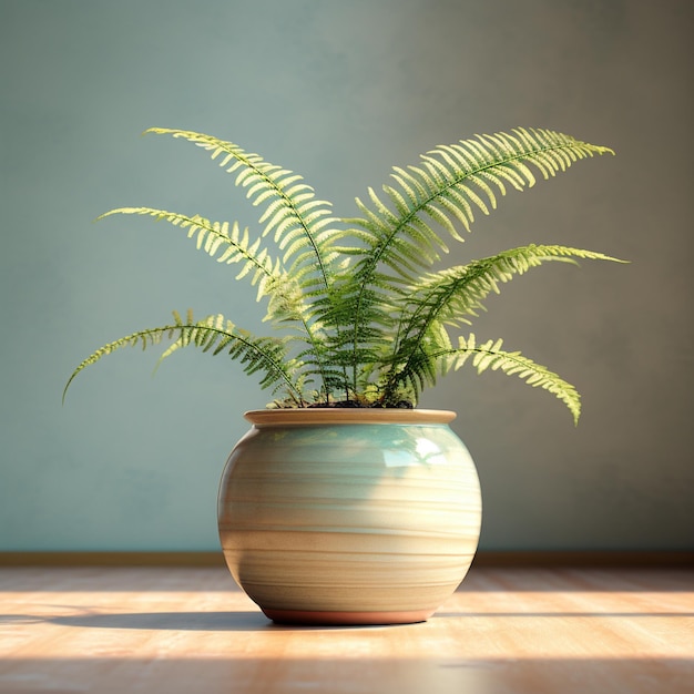 3d fern leaf with isolated background