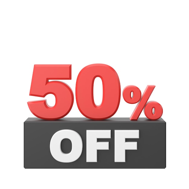 3D fifty percent off 50 off Sale banner decoration