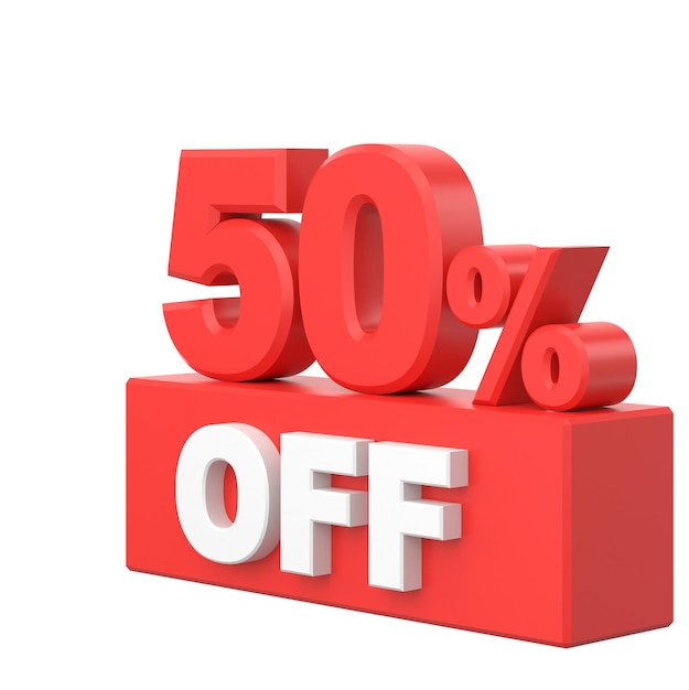 3D fifty percent off 50 off Sale banner decoration