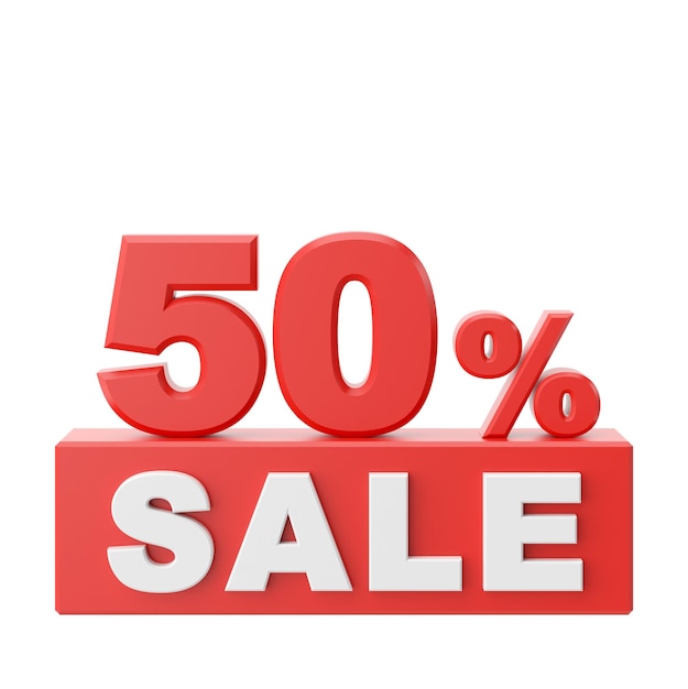 3D fifty percent sale 50 sale Sale banner decoration