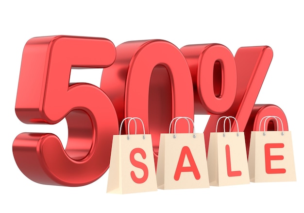 3D fifty percent sale 50 sale Sale banner decoration