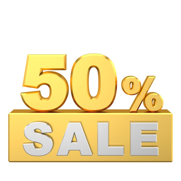 3D fifty percent sale 50 sale Sale banner decoration