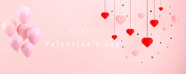 3d. fijne valentijnsdag. met creatieve liefdessamenstelling van de harten.