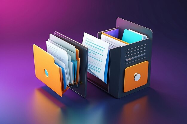 3d file transfer of document in folder file transfer encrypted form connection docs information migration concept access to remote file and folder