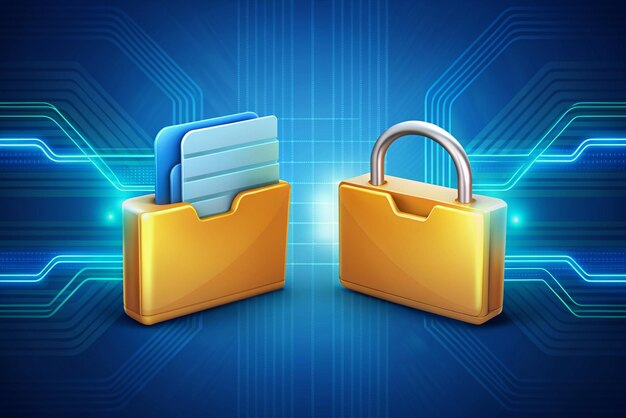 3d file transfer illustration files transferred encrypted form two folder with document and files transfering backup of information data encryption protected connection vector in 3d style