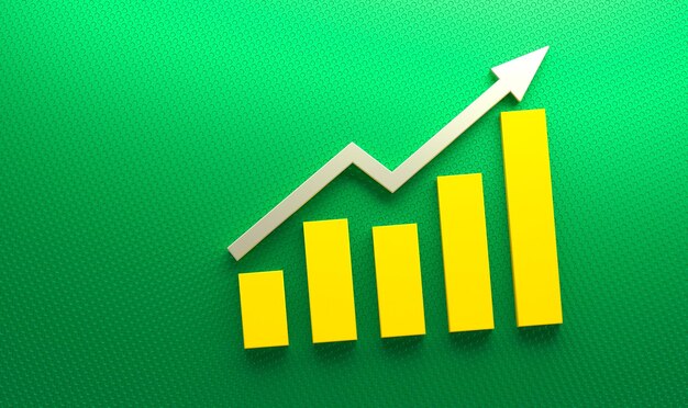 3d financial chart.