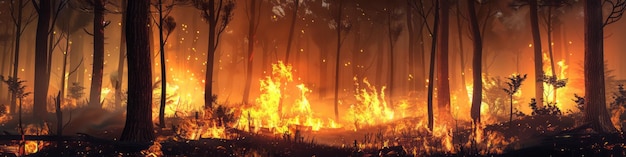 3d fire in the forest