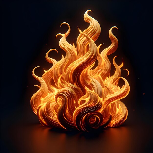 3D-огонь с пламенем на черном фоне должен быть более творческим и привлекательным