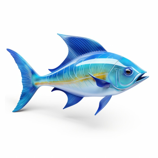 Photo 3d fish isolated on white background full body