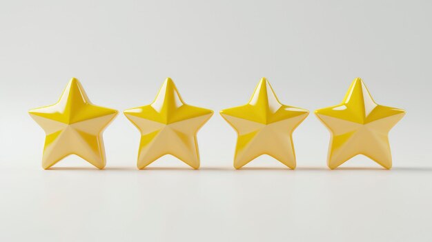 3D Five stars in row icon