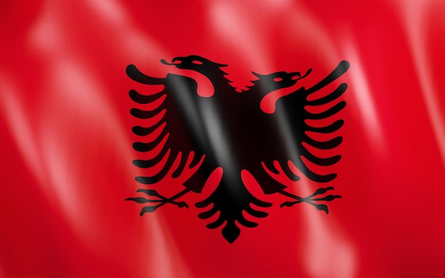 3D Flag of Albania.