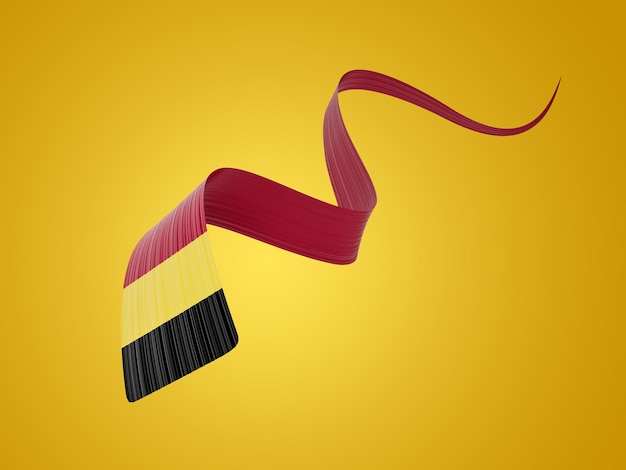 3d Flag Of Belgium 3d Wavy Shiny Belgium Ribbon Isolated On Yellow Background 3d Illustration