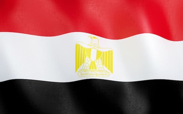 Photo 3d flag of egypt.