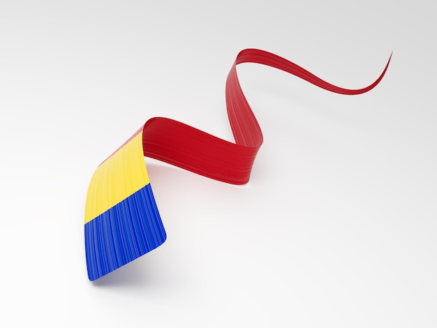 Photo 3d flag of moldova 3d wavy shiny moldova ribbon isolated on white background 3d illustration