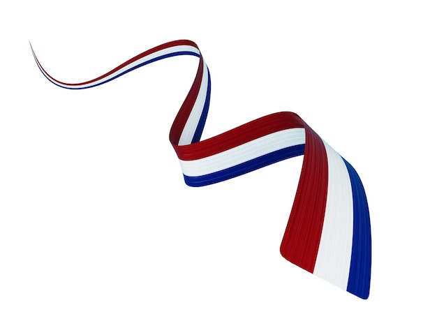 3d Flag Of Netherlands 3d Shiny Waving Flag Ribbon Isolated On White Background 3d illustration