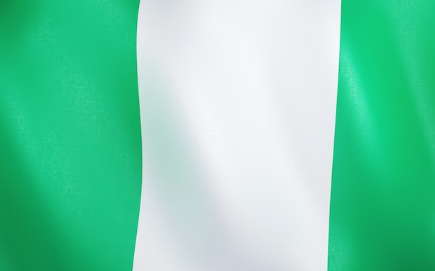 Photo 3d flag of nigeria