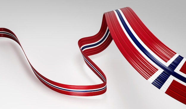 3d Flag Of Norway Country 3d Waving Ribbon Flag Isolated On White Background 3d illustration