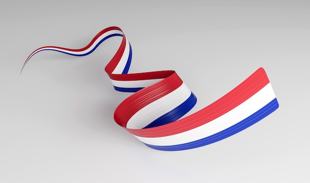 3d Flag Of Paraguay 3d Wavy Shiny Paraguay Ribbon Flag Isolated On White Background 3d illustration