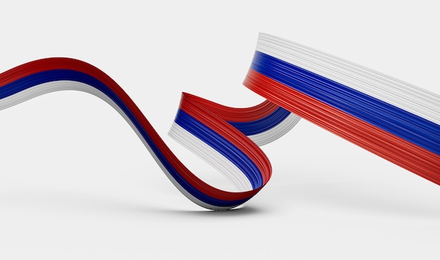 3d Flag Of Russia Country 3d Wavy Shiny Russia Ribbon On White Background 3d illustration