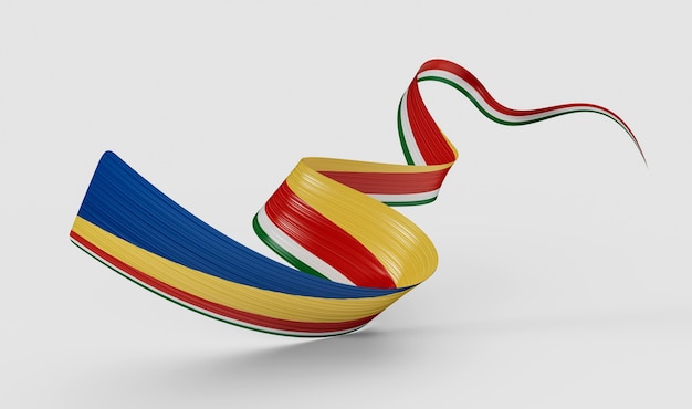 3d Flag Of Seychelles 3d Waving Ribbon Flag Isolated On White Background 3d Illustration