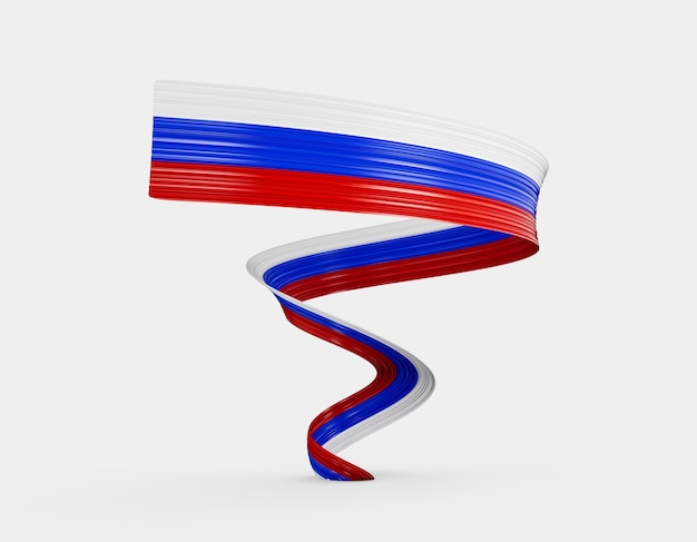 Photo 3d flag of slovenia 3d shiny waving flag ribbon isolated on white background 3d illustration