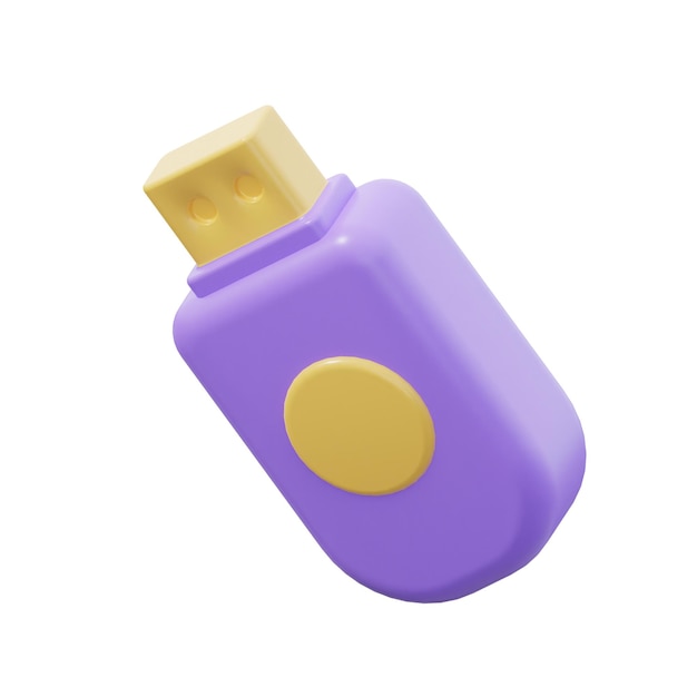 3D Flash Disk Isolated Icon Illustration Render