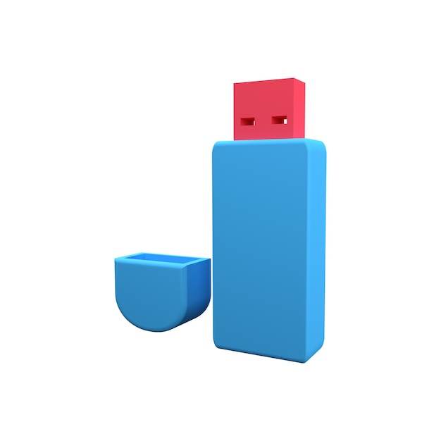 3D-flashstationpictogram. 3D-rendering flash drive-pictogram. Illustratie van 3d flitsaandrijving.