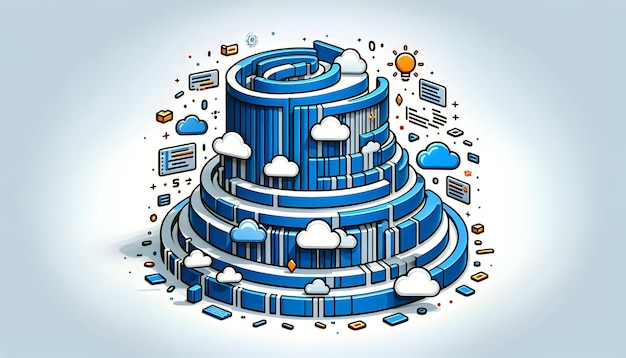 3d flat icon as Code Cascade Cascading lines of code representing the flow of digital creation in d