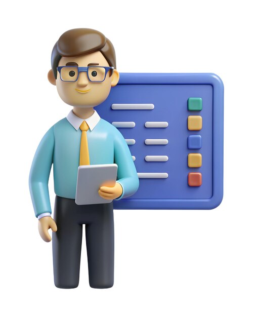 3d flat icon as programmer with code on a screen and binary digits symbolizing coding and data with