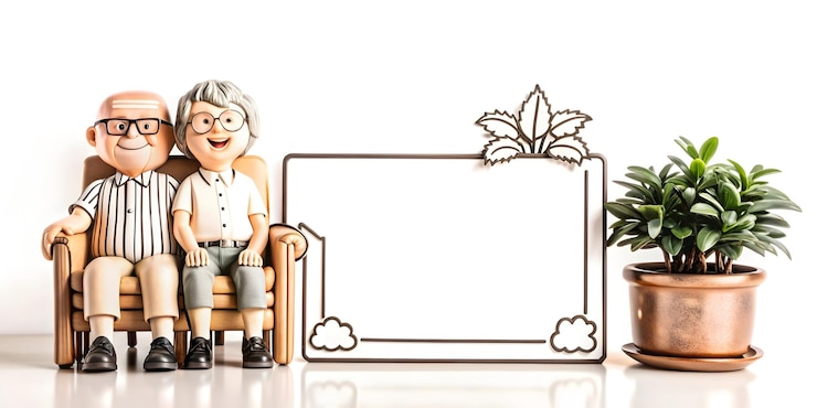 Photo 3d flat icon as retirement symbol with blank area for personalized messages concept as a customizabl