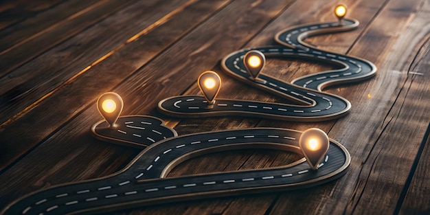 3d flat icon as roadmap symbol with copy space for design projects concept as an artistic rendering