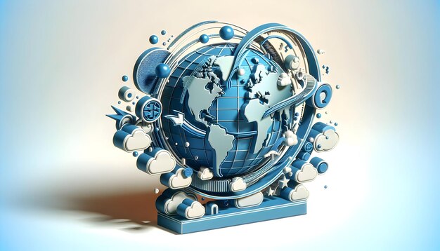 3d flat icon as World Trade Dynamics Visualizing the flow of global commerce in Global Business th