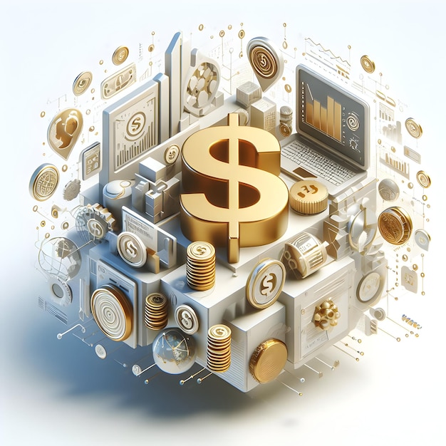 3D flat icon for business as Wealth Management in the Digital Age in digital with finacial Innovatio