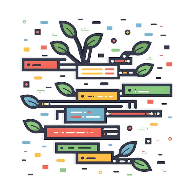 3D Flat Icon Code Snippets Code Branch met Text Graphics Programming Tools Versiebeheersing C
