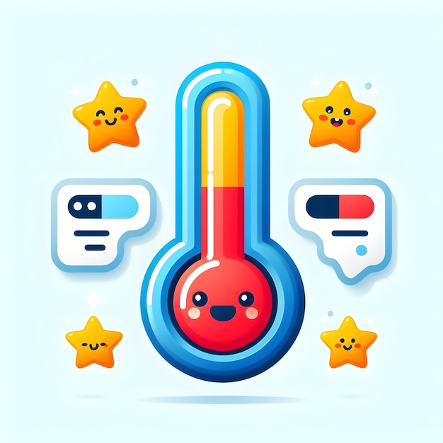 3d flat icon Customer Satisfaction Thermometer Concept as A thermometer indicating high satisfaction