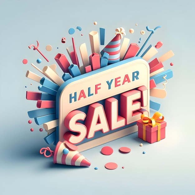 Photo 3d flat icon half year sale concept as discount days with a stopwatch icon 1jpg