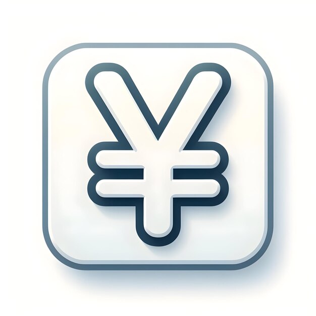 Photo 3d flat icon yen symbol with white background and isolated cute style