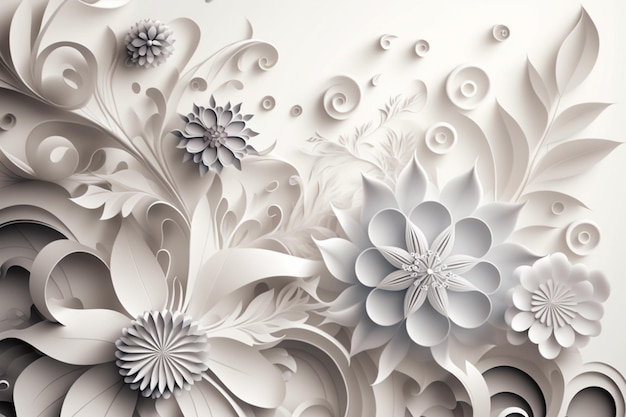 3d floral bouquet white background generative ai