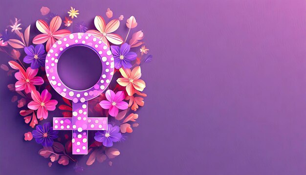 3D Floral Female Symbol for Celebrating International Women's Day