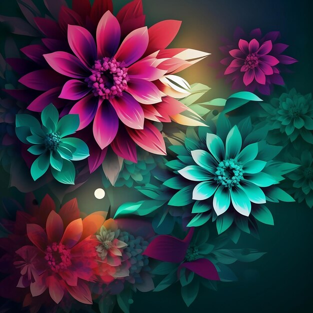 3d floral image art design